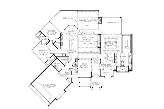Floor Plan - Main Floor for Craftsman House Plan #54-571 - 4 bed, 2.5 bath