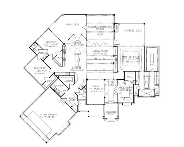 Architectural House Design - Craftsman Floor Plan - Main Floor Plan #54-571