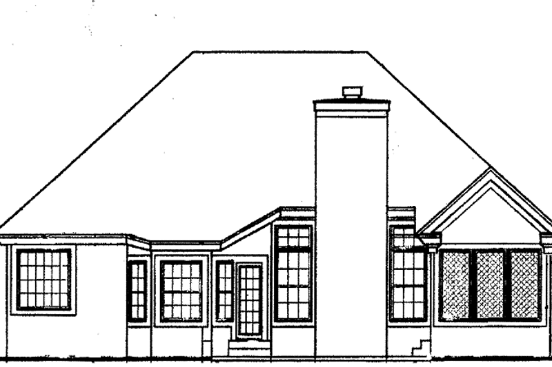 Home Plan - Exterior - Rear Elevation for Ranch House Plan #320-519 - 2 bed, 2 bath