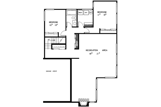 Floor Plan - Lower Floor for European House Plan #60-903 - 4 bed, 3 bath