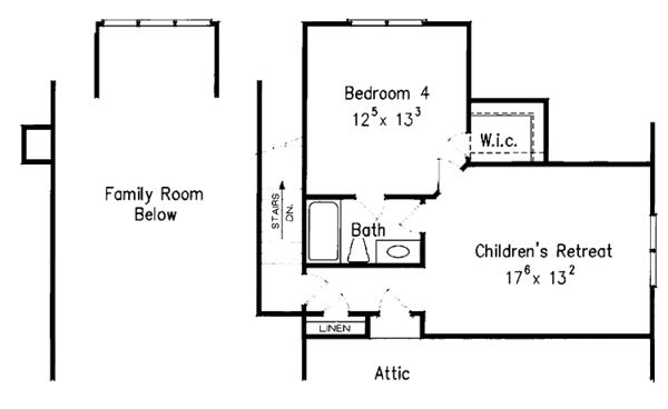 Classical Floor Plan - Upper Floor Plan #927-910