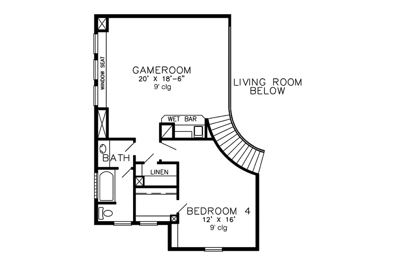 Home Plan - Floor Plan - Upper Floor for European House Plan #968-34 - 4 bed, 4 bath