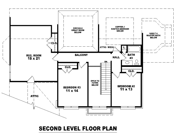 European Floor Plan - Upper Floor Plan #81-1150