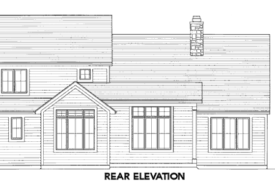 Exterior - Rear Elevation for Bungalow House Plan #46-464 - 4 bed, 2.5 bath