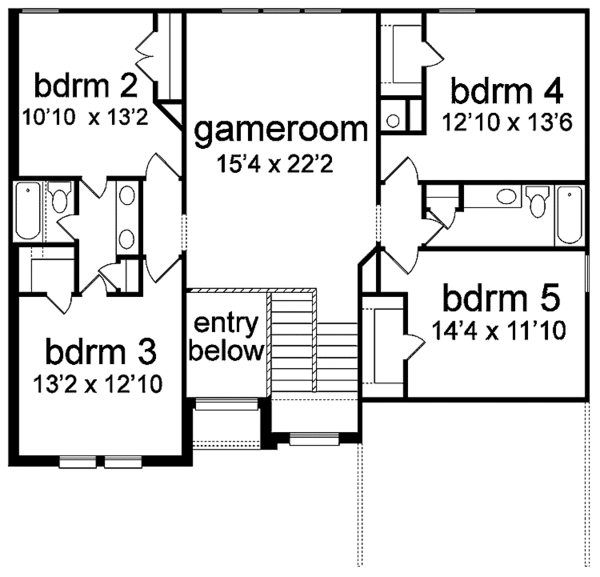 Home Plan - Traditional Floor Plan - Upper Floor Plan #84-715