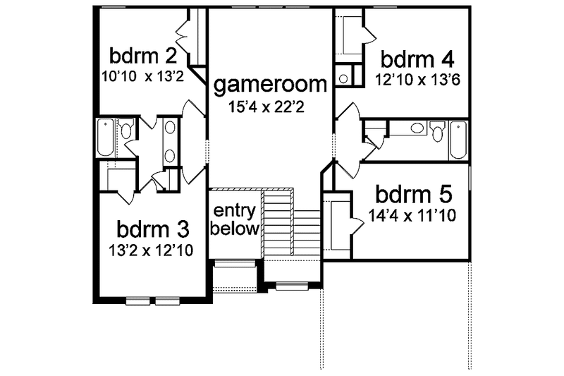 Dream House Plan - Floor Plan - Upper Floor for Traditional House Plan #84-715 - 5 bed, 3.5 bath