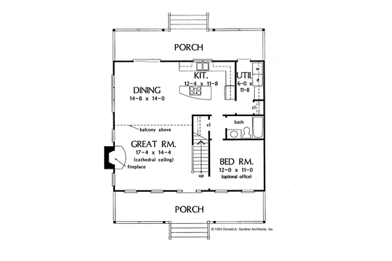 Floor Plan - Main Floor for Country House Plan #929-211 - 2 bed, 2 bath