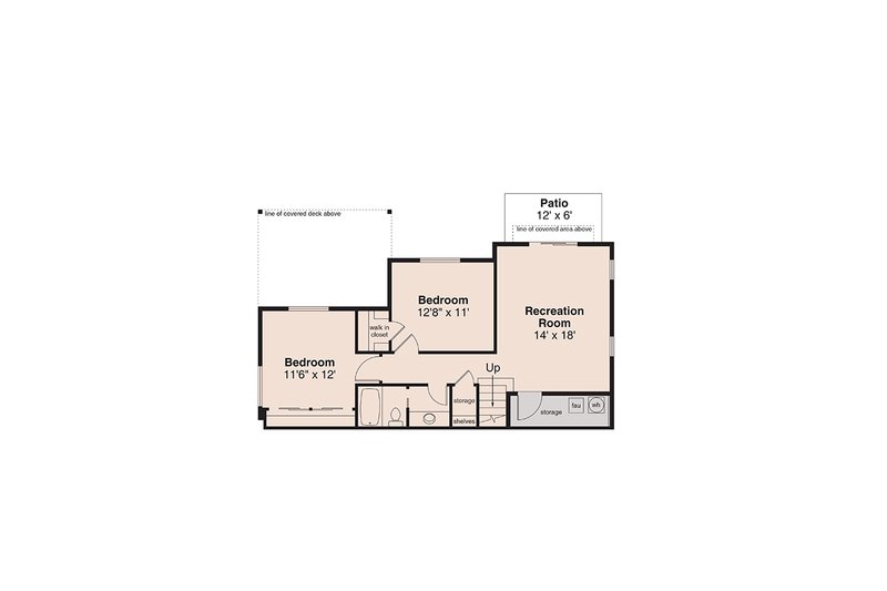House Design - Floor Plan - Lower Floor for Modern House Plan #124-1412 - 3 bed, 2.5 bath