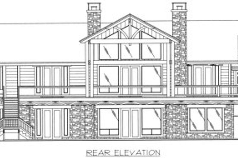 Dream House Plan - Exterior - Rear Elevation for Bungalow House Plan #117-386 - 3 bed, 3.5 bath
