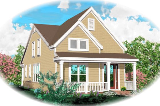 Exterior - Front Elevation for Country House Plan #81-13636 - 3 bed, 2.5 bath