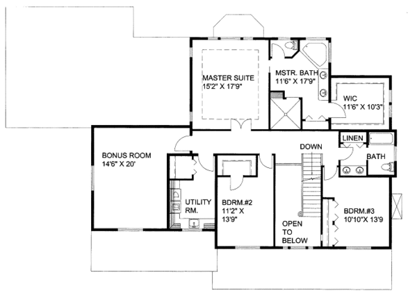 Bungalow Floor Plan - Upper Floor Plan #117-690