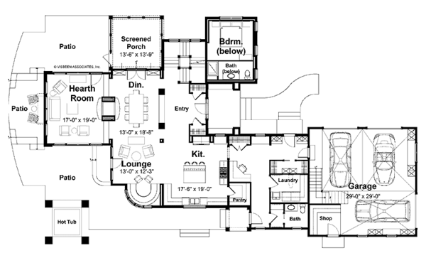 House Plan Design - Traditional Floor Plan - Main Floor Plan #928-23