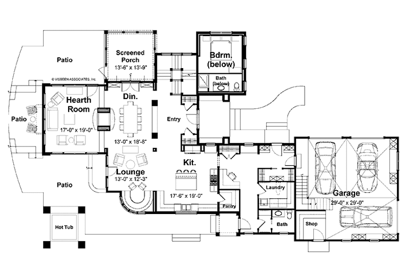 Home Plan - Floor Plan - Main Floor for Traditional House Plan #928-23 - 5 bed, 4.5 bath