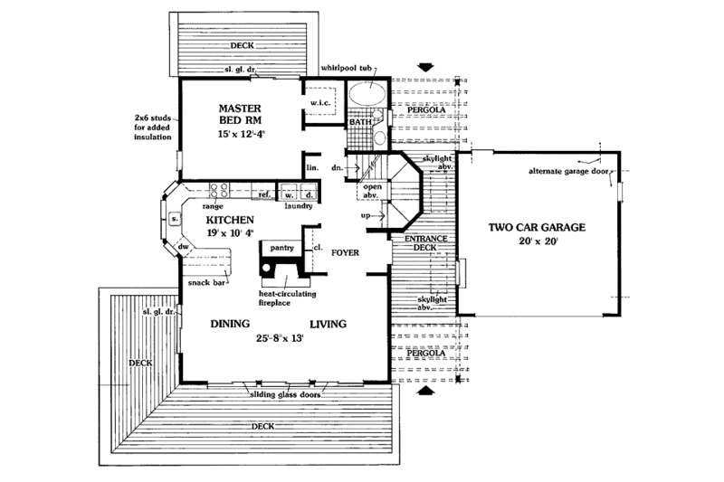 Architectural House Design - Floor Plan - Main Floor for Country House Plan #456-86 - 3 bed, 2 bath