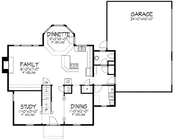 Architectural House Design - Classical Floor Plan - Main Floor Plan #51-727