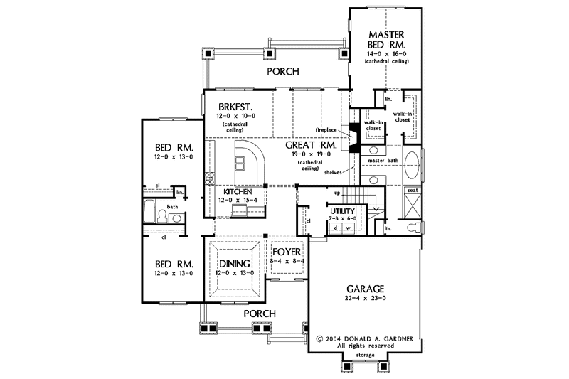 House Plan Design - Floor Plan - Main Floor for Ranch House Plan #929-745 - 3 bed, 2 bath