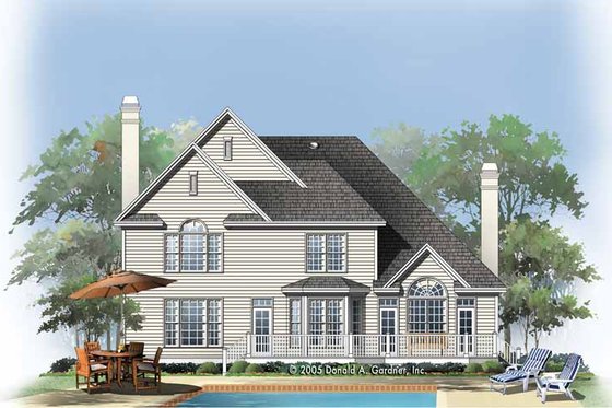 Exterior - Rear Elevation for Traditional House Plan #929-764 - 4 bed, 3 bath
