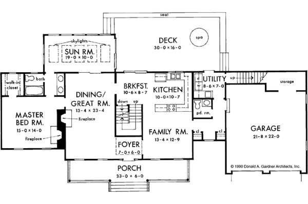 Architectural House Design - Country Floor Plan - Main Floor Plan #929-102