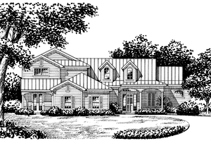 House Design - Exterior - Front Elevation for Mediterranean House Plan #417-663 - 5 bed, 3.5 bath