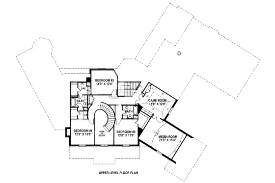 Floor Plan - Upper Floor for Modern House Plan #141-283 - 5 bed, 4.5 bath