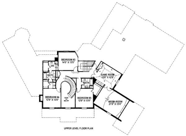 Modern Floor Plan - Upper Floor Plan #141-283