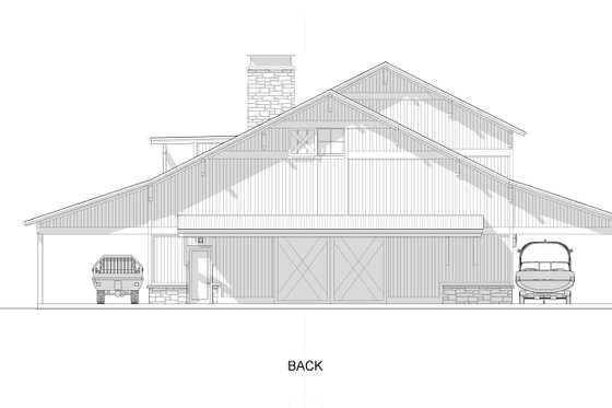 Exterior - Rear Elevation for Country House Plan #1069-32 - 4 bed, 3 bath