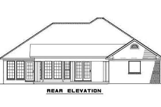 Exterior - Rear Elevation for Traditional House Plan #17-2291 - 3 bed, 2 bath