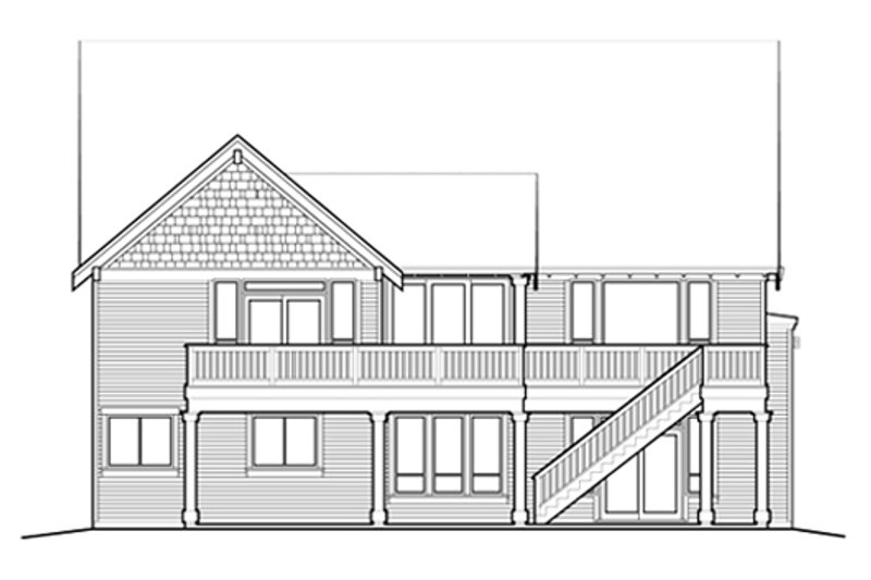 Architectural House Design - Exterior - Rear Elevation for Craftsman House Plan #48-461 - 3 bed, 2.5 bath