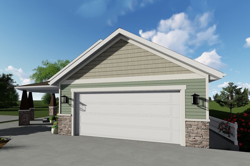 Dream House Plan - Exterior - Front Elevation 5 for Ranch House Plan #1060-40 - 2 bed, 2 bath