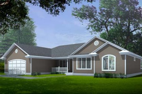 Exterior - Front Elevation for Traditional House Plan #100-103 - 3 bed, 2.5 bath