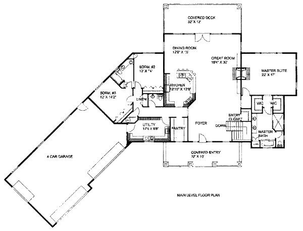 Craftsman Floor Plan - Main Floor Plan #117-709