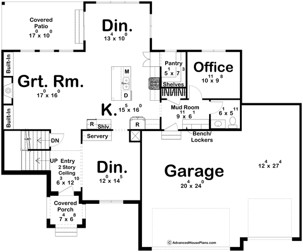 House Design - Modern Floor Plan - Main Floor Plan #455-615