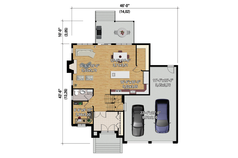 Architectural House Design - Floor Plan - Main Floor 1 for Traditional House Plan #25-4486 - 3 bed, 2 bath