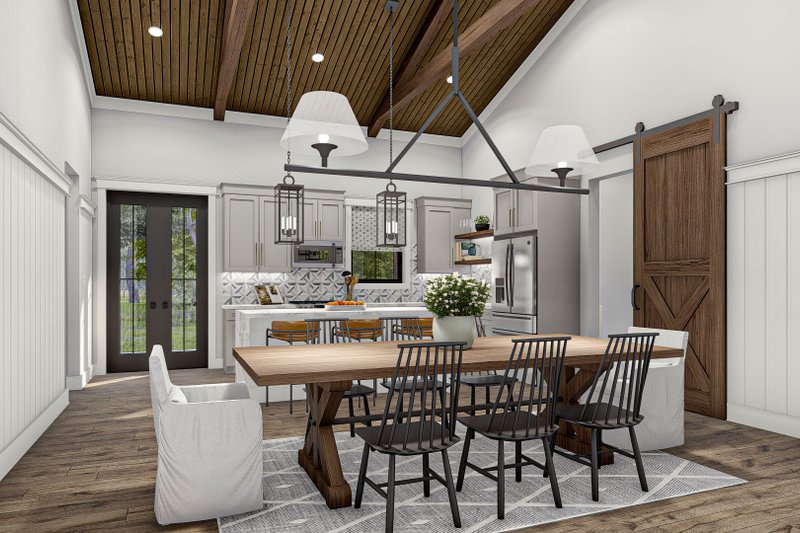 Dream House Plan - Interior - Dining Room for Barndominium House Plan #455-552 - 1 bed, 1.5 bath