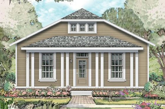 Exterior - Front Elevation for Traditional House Plan #424-202 - 3 bed, 2 bath