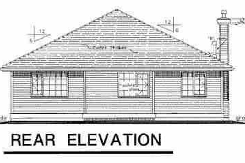 Home Plan - Exterior - Rear Elevation for Traditional House Plan #18-1007 - 3 bed, 2 bath