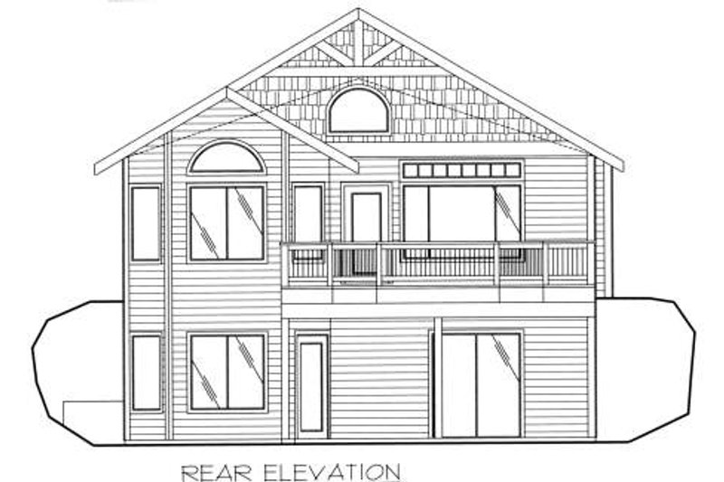 Home Plan - Exterior - Rear Elevation for Traditional House Plan #117-557 - 2 bed, 1.5 bath