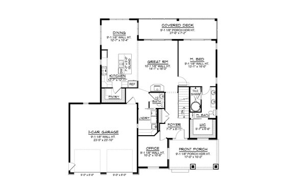 Floor Plan - Main Floor for Country House Plan #1064-370 - 1 bed, 1.5 bath