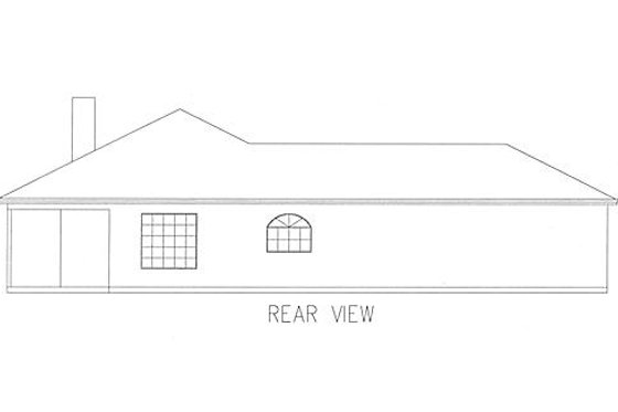 Exterior - Rear Elevation for Mediterranean House Plan #437-9 - 3 bed, 2 bath