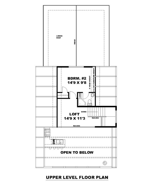 House Blueprint - Cabin Floor Plan - Upper Floor Plan #117-1075