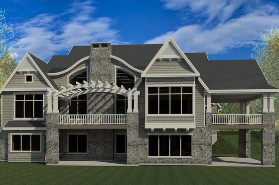 Exterior - Rear Elevation for Craftsman House Plan #920-42 - 6 bed, 7 bath