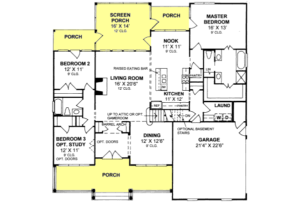 Home Plan - Country Floor Plan - Main Floor Plan #20-2007