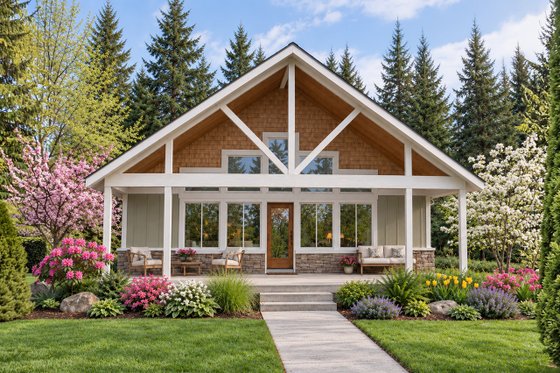 Exterior - Other Elevation 3 for Bungalow House Plan #124-1345 - 2 bed, 2 bath