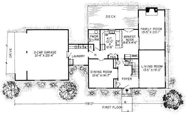 Colonial Floor Plan - Main Floor Plan #312-175