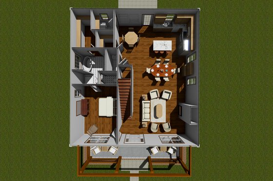 Floor Plan - Main Floor for Cottage House Plan #513-6 - 3 bed, 2.5 bath