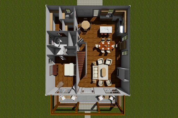 House Plan Design - Cottage Floor Plan - Main Floor Plan #513-6