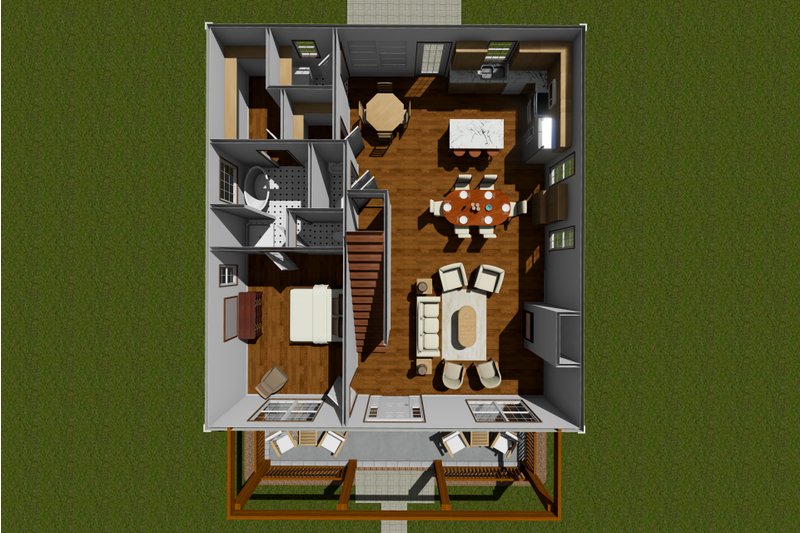 Home Plan - Floor Plan - Main Floor for Cottage House Plan #513-6 - 3 bed, 2.5 bath