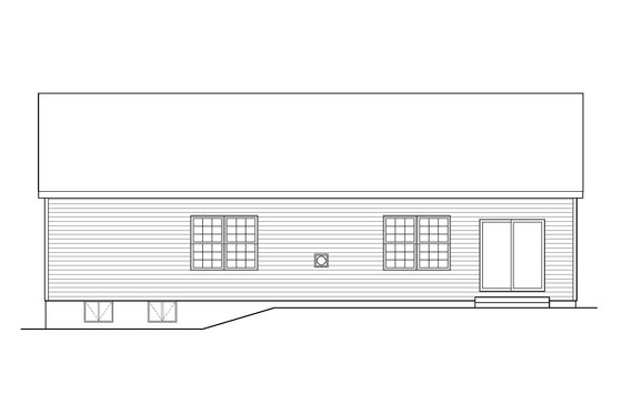 Exterior - Rear Elevation for Ranch House Plan #22-580 - 3 bed, 2.5 bath