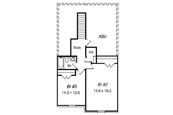 Floor Plan - Upper Floor for Colonial House Plan #329-210 - 3 bed, 2 bath