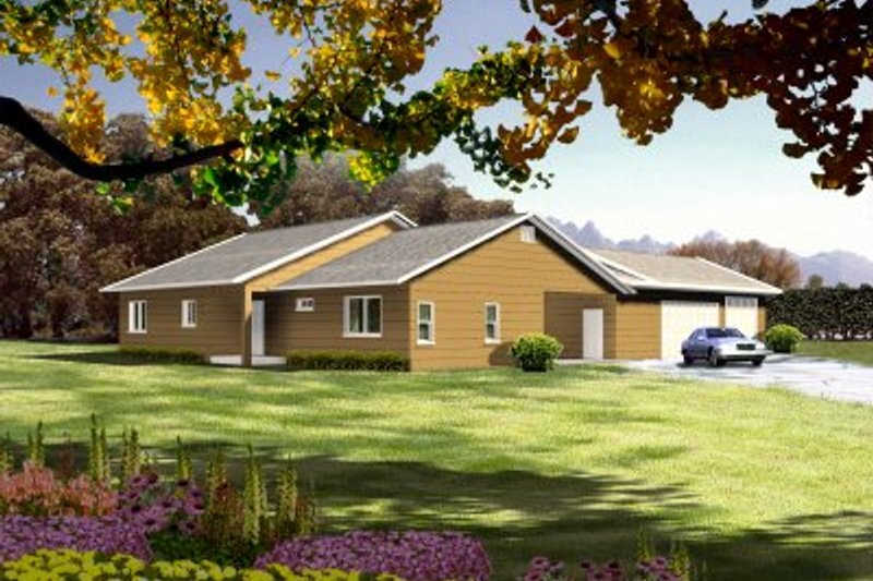 House Blueprint - Ranch Exterior - Front Elevation Plan #1-394